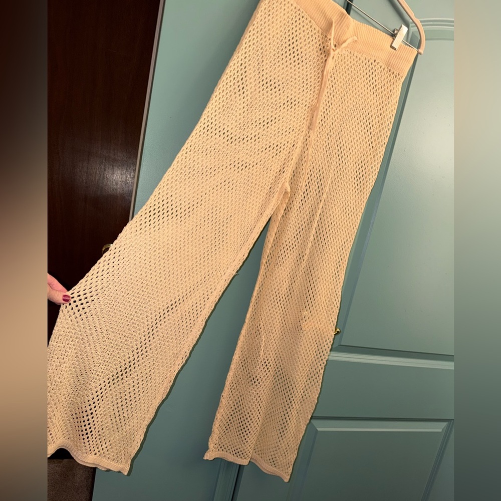 NEW NWOT SWIM PANTS. Cream Crochet Sheer Pants. MUST BE BUNDLED
